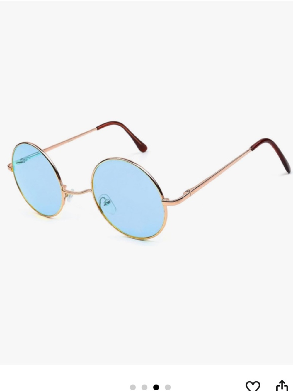 Blue Lens Circle Sunglasses Elton John Hippie Retro Festival Glasses